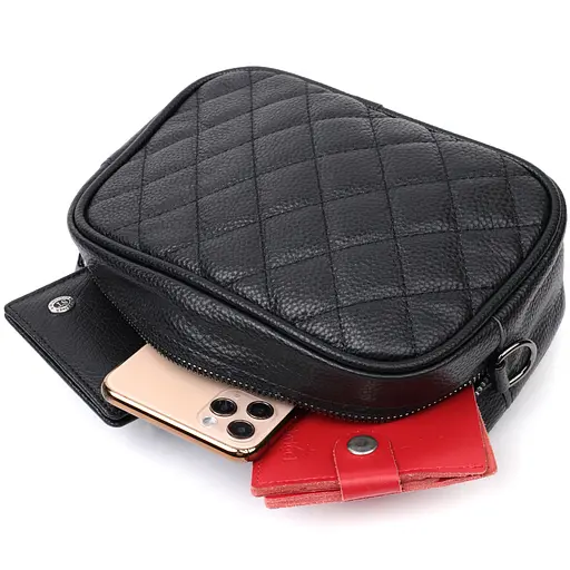 Классическая кожаная сумка Vintage через плечо на одно отделение 21х14х8 см sum0029035 - фото 7