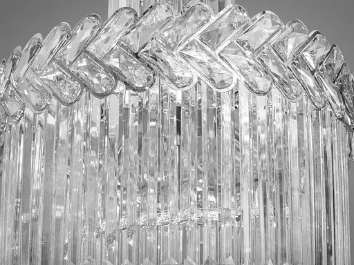 Современная каскадная хрустальная люстра на 26 ламп, серебряного цвета. - фото 3