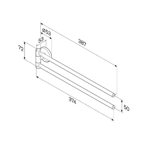 Подвійна вішалка-вертушка для рушників AM.PM X-Joy black A85A32622 Чорний матовий - фото 8