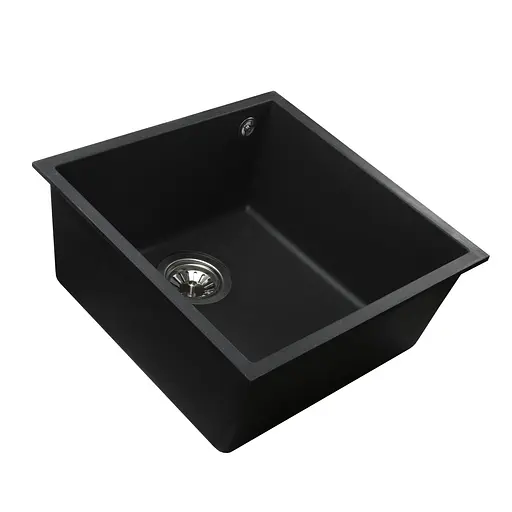 Гранитная мойка Globus Lux Ammer чорный 440x440 мм А0002, Черный - фото 4
