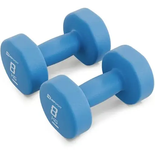 Гантели для фитнеса Hop-Sport неопреновые круглые HS-V080DR 2x8кг голубой - фото 3
