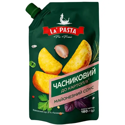 Майонезний соус La Pasta Per Primi Часниковий 30% 180 г