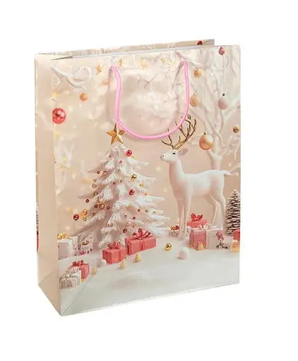 Пакет подарочный "Новый Год" 2580-1 вертикальный 18*21,5*8 см, ручка-шнурок (6927661258011) Вид 2 - фото 1