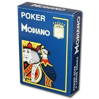 Карти гральні Modiano Poker Cristallo 100% Plastic Jumbo Index (blue) (PC_MPC100JB)
