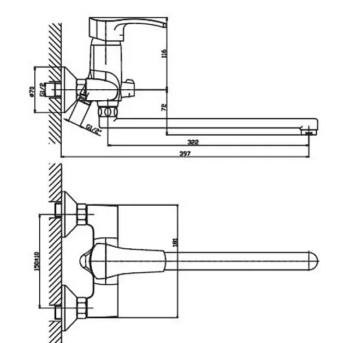 Змішувач для ванни Haiba FOCUS 006 HB0120 - фото 2