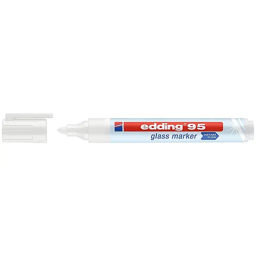 Маркер Edding Glass e-95, 1.5 – 3 мм, круглий, білий (e-95/49)