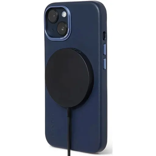 Оригинальный кожаный чехол Decoded Leather Case MagSafe для Apple iPhone 13 (6.1") Matt Navy Blue