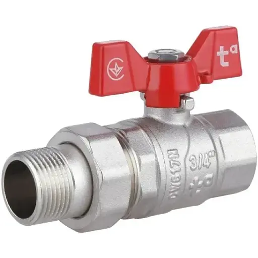 Кран шаровой Thermo Alliance "Американка" Forte 3/4" ВН прямая, бабочка SF220W20 - фото 1