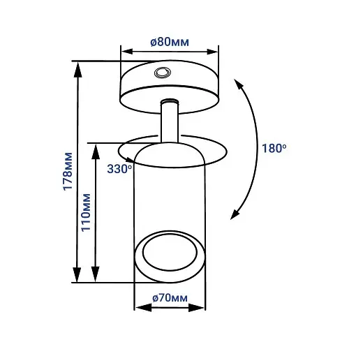 Накладний спот чорного кольору з вимикачем | Line F | Арт. ML318-S чорний - фото 3