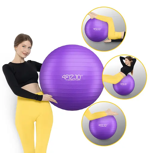 М'яч для фітнесу (фітбол) 4FIZJO 75 см Anti-Burst Violet (P-5905973404815) - фото 8