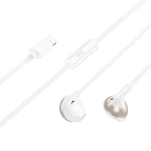 Наушники Hoco M115 Sagacious universal earphones with microphone iP белые - фото 3