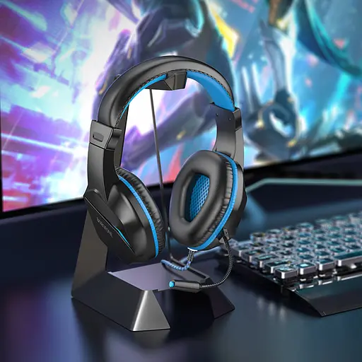 Игровые Наушники Borofone BO104 Phantom Черно-Синий - фото 3