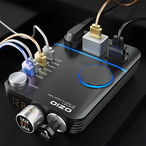 Универсальный автомобильный инвертор OZiO 12V в 220V 200w преобразователь - фото 2