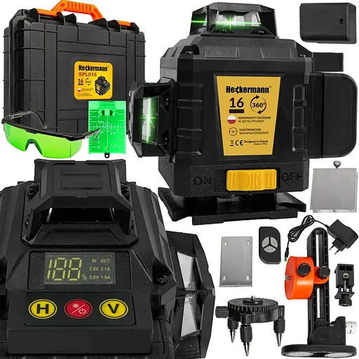 Лазерный уровень 360° Лазерный перекрестный лазер Heckermann SPL016 - фото 2
