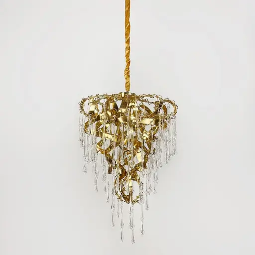 Невероятная хрустальная люстра в золотом корпусе Ø 60 см Ст. MD 9016/600-8P GD Line F - фото 3