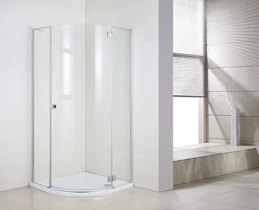 Душевая кабина угловая Volle Benita 90x90 распашная прозрачное стекло 8 мм с поддоном PUF хром 1017.114601R4 коробки, Правая, прозрачная, хром - фото 3