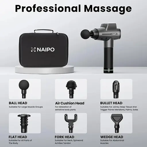 Массажер перкуссионный ручной для тела Naipo NPMGUN-006 RU - фото 3