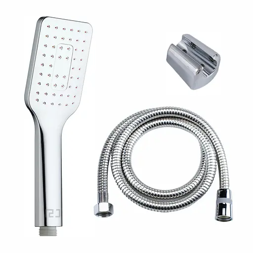 Душовий гарнітур RJ лійка 1 режим, тримач, шланг 1500 мм SS хром RJSH000-01CH, Хром - фото 2
