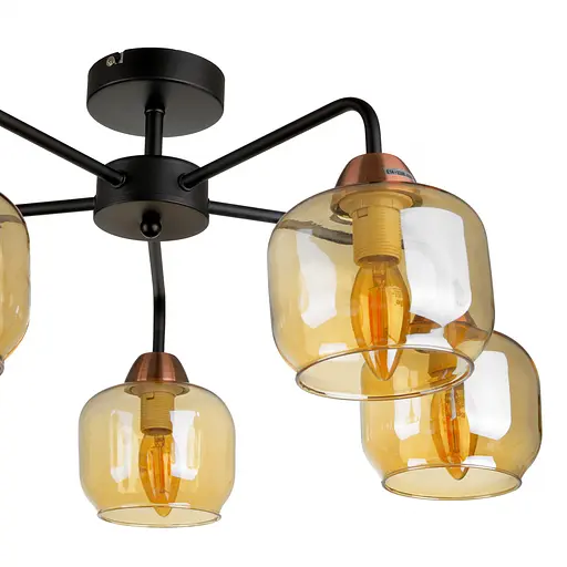 Люстра Brille лофт стельова E27 60W BK (BL-970C/5) - фото 6