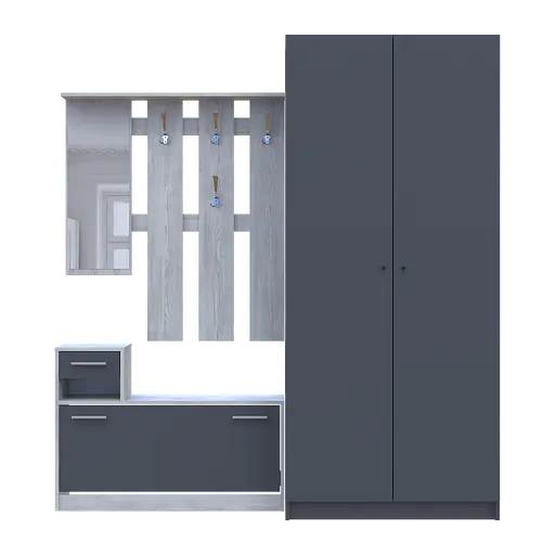 Прихожая Doros Alice и шкаф Promo 2 ДСП Сосна Натти/Графит 2 ДСП (42005198) - фото 7