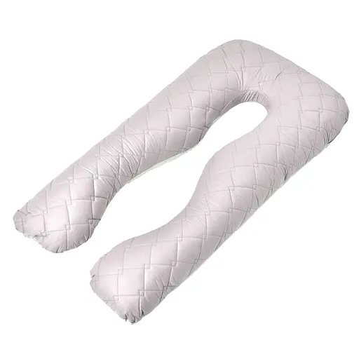 Наволочка на П-подушку İdeia зі стібкою для вагітних та відпочинку 140х75х20 см (8000030029_св.сіра/біла)