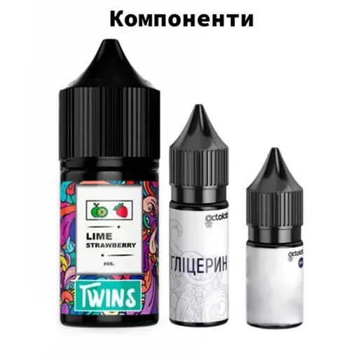Набор компонентов для самозамеса солевой заправки TWINS 30 мл Bubble Gum Жвачка с яблоком, 0-65 мг (18280) - фото 2