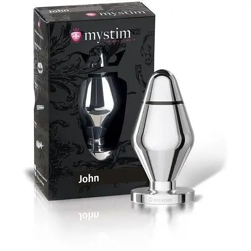 Металева анальна пробка-електрород Mystimem John (5 см) для просунутої електростимуляції - фото 3