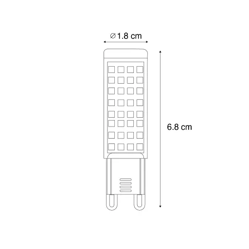 Набор из 5 дымированных светодиодных ламп G9 5,5W 500 лм 2700K - фото 3