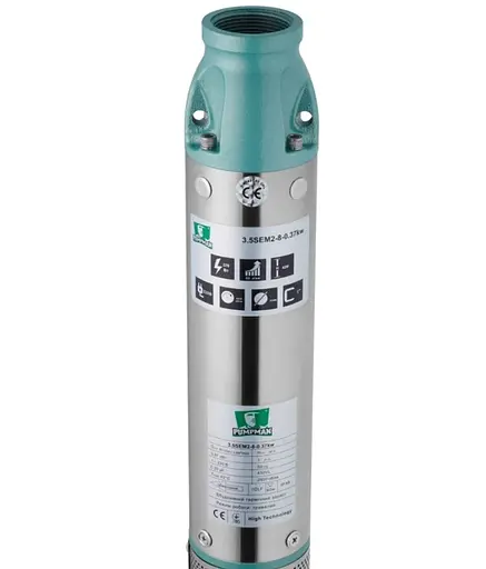 Насос глубинный центробежный многоступенчатый Pumpman 3,5SEM2-8-0,37 кВт Hmax 42 м Qmax 3,5 куб.м 370 Вт (CV033197) - фото 3