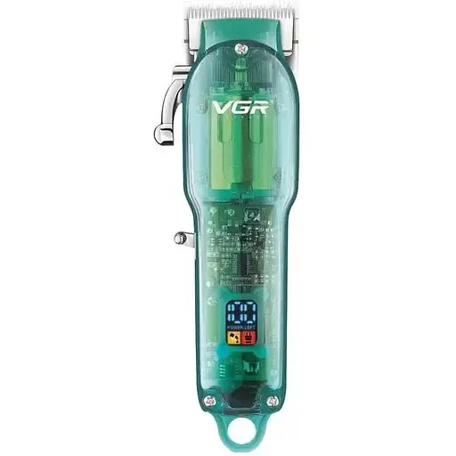Професійна стрижкова машинка VGR Professional Clipper Transparent Green V-660