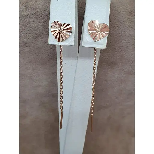 Золоті сережки-протяжки Favoritum Сердечка. 210083_А - фото 3