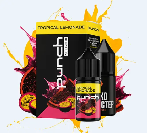 Набор компонентов для самозамеса солевой заправки Punch 15 мл Tropical Lemonade Маракуя апельсин, 0-65 мг (17346)