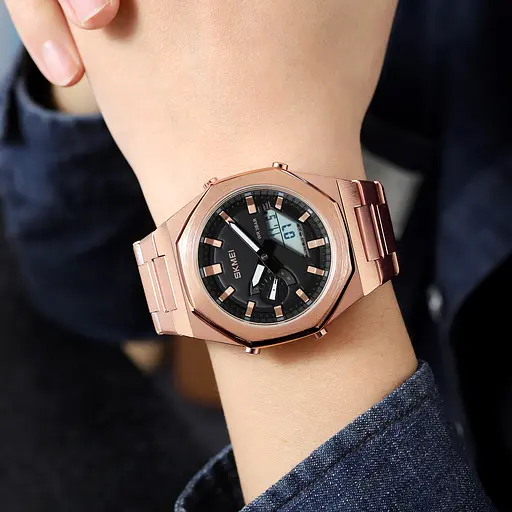 Наручний годинник чоловічий 1816RGWT Rose Gold-White Skmei acs0030571 - фото 3