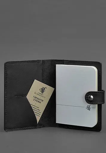 Шкіряна обкладинка для паспорта 3.0 чорна - фото 3