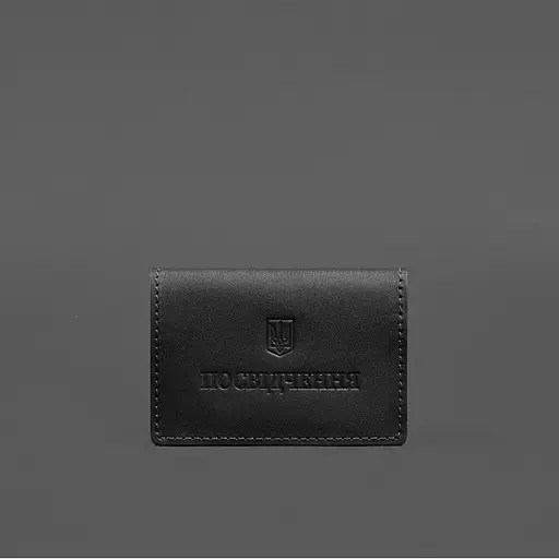 Кожаная обложка для пенсионного удостоверения черная - фото 6