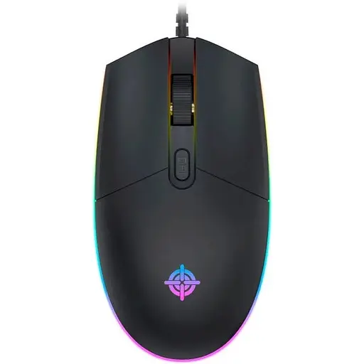 Миша GamePro GM152 чорний USB оптична 800-1200 dpi 4 кнопки RGB підсвічування 1.5 м - фото 1