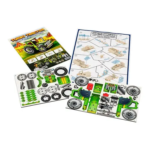 Детский деревянный 3D конструктор Турбо трактор PuzzleOk Puz-00960 71 деталь - фото 3