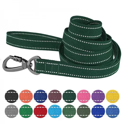 Поводок для собак Barksi Сotton с карабином на замке 200x2 см зеленый - фото 6