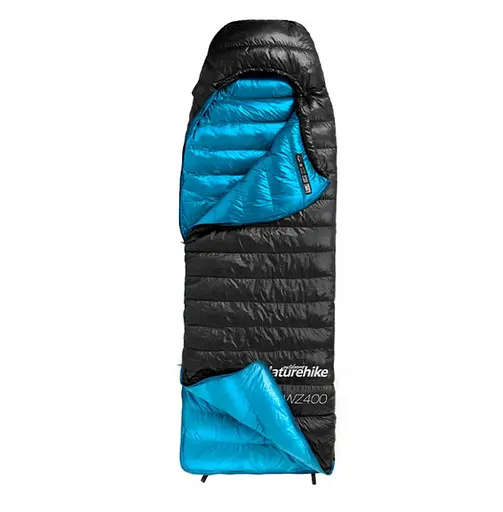 Спальний мішок із натуральним пухом Naturehike CW400 NH18C400-D M Чорно-блакитний