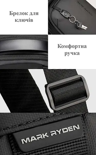 Сумка через плечо Mark Ryden 7918 7л для планшета до 7.9' и USB Black (17596) - фото 4