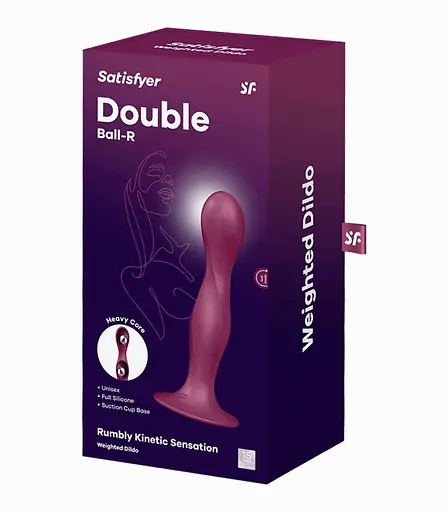 Фаллоимитатор Satisfyer Double Ball-R 17.7 см бордовый - фото 5