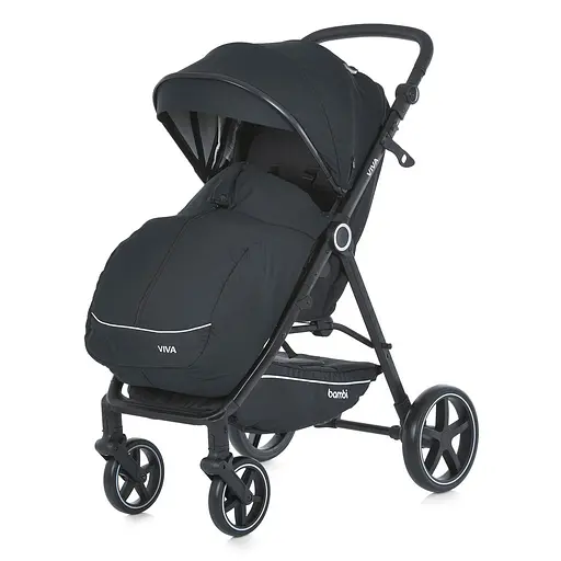 Детская прогулочная коляска-книга Bambi M 5723 Viva Black Черная - фото 2