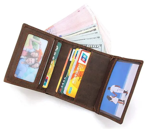 Мужской кожаный кошелек Vintage 10.5х9 см acs0015353 - фото 10