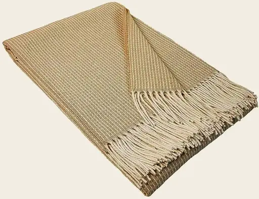 Плед хлопковый Vladi Валенсия Верона 140х200 бело-бежевая (10371) - фото 1