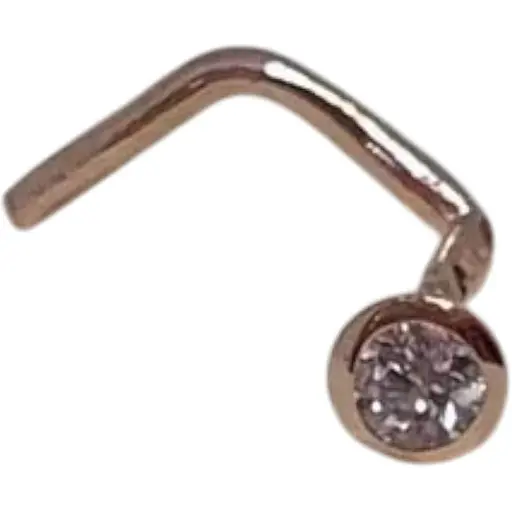 Золотая серьга-пирсинг Астор в нос с фианитом. 2182526