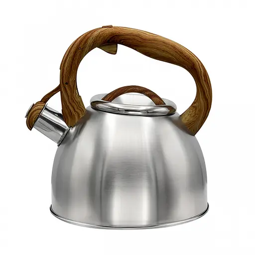 Чайник со свистком и крышкой 2.5 л из нержавеющей стали ZB-K2.5L, Zauberg Серебристый 87701 - фото 1