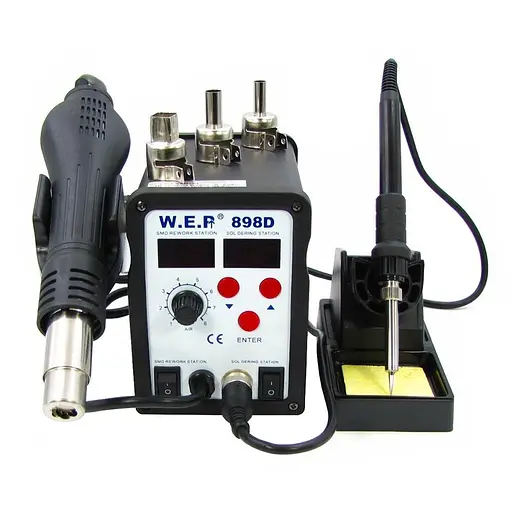 Паяльная станция WEP 898D фен, паяльник - фото 7