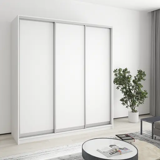 Шкаф-купе трехдверный MebelStar Комбо AL 3ДСП 190x60x240 см Аляска белый (MBS-1726)