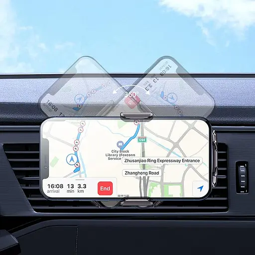 Держатель и БЗП индукционный Hoco Energia smart wireless charging S45 15W - фото 2