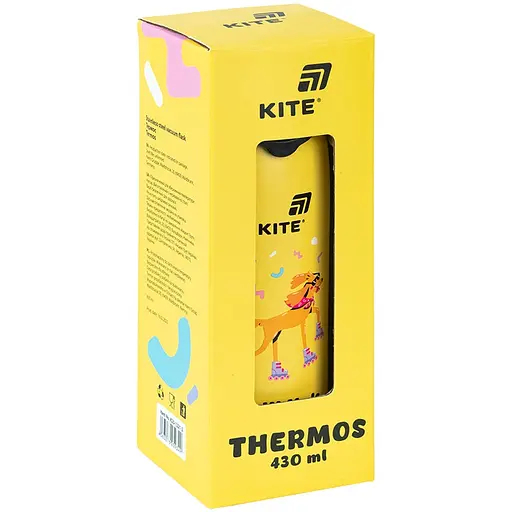 Термос с кнопкой Kite Chil mode желтый 430 мл (K25-1221-2) - фото 6